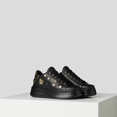 Dámské Tenisky Karl Lagerfeld Anakapri Karl Charms Černé Zlaté | 527-MWLBQG