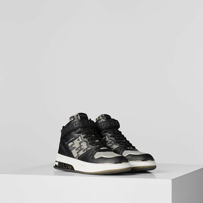 Dámské Tenisky Karl Lagerfeld Kl Monogram Elektra Jacquard Hi Top Černé | 689-SKTARD