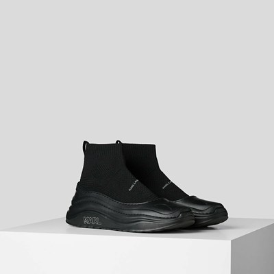Pánské Tenisky Karl Lagerfeld Chase Knit Sock Boots Černé | 560-MOQAWN