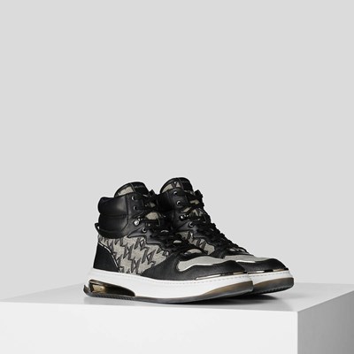 Pánské Tenisky Karl Lagerfeld K/Monogram Elektro Jacquard Hi Top Černé | 152-EMXCLH